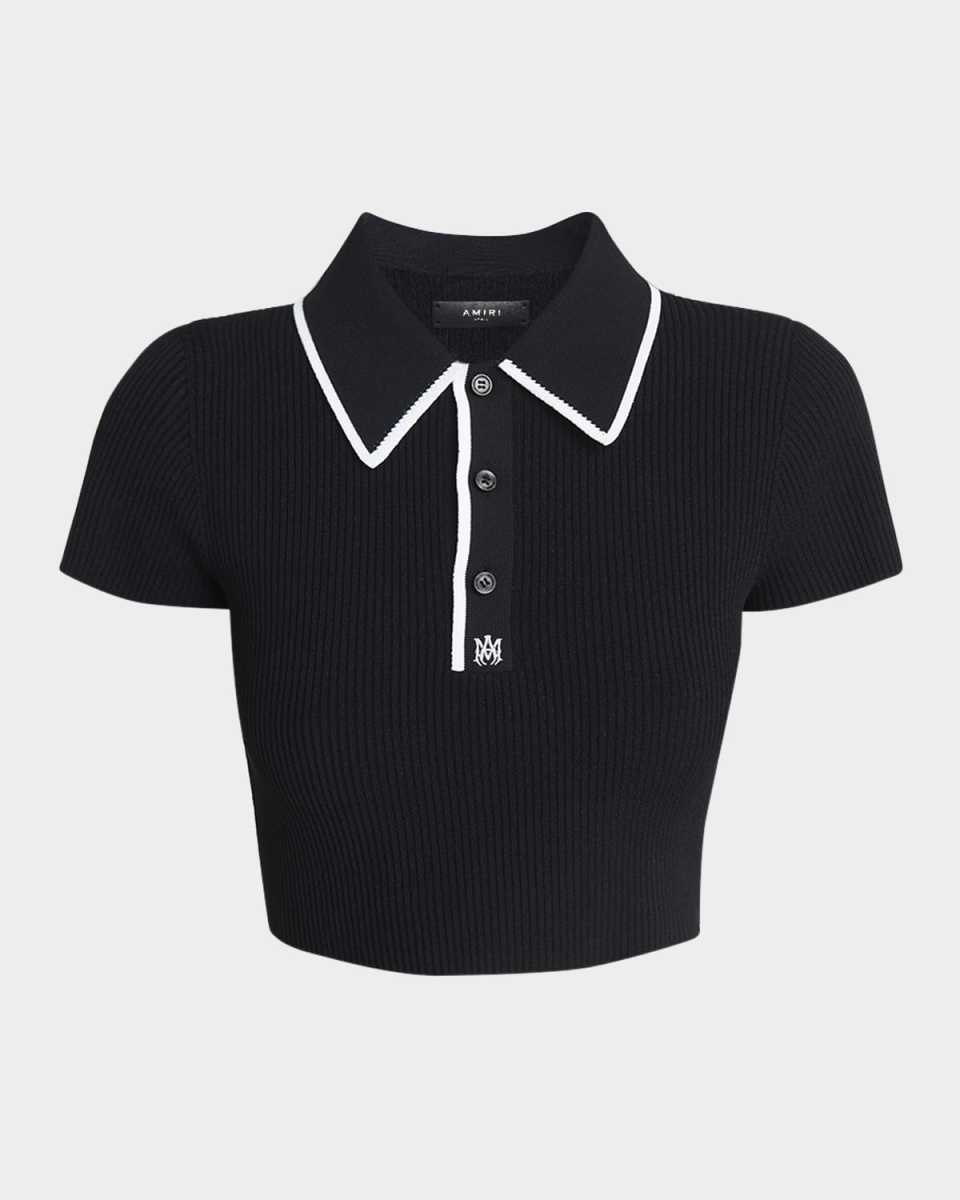 Logo Embroidered Cropped Polo